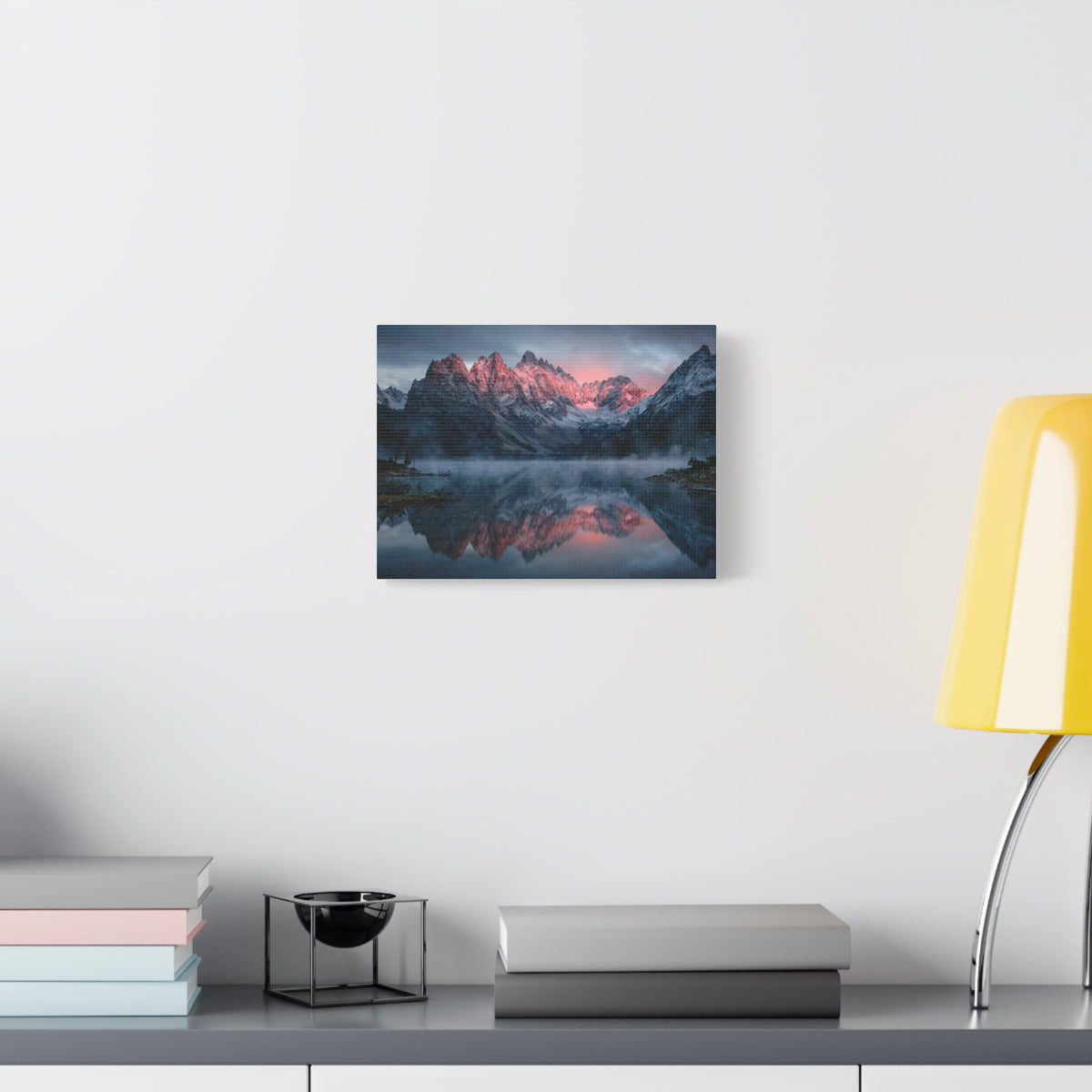 Alpine Dawn Canvas Print — Mountain Sunrise Lake Landscape Wall Art