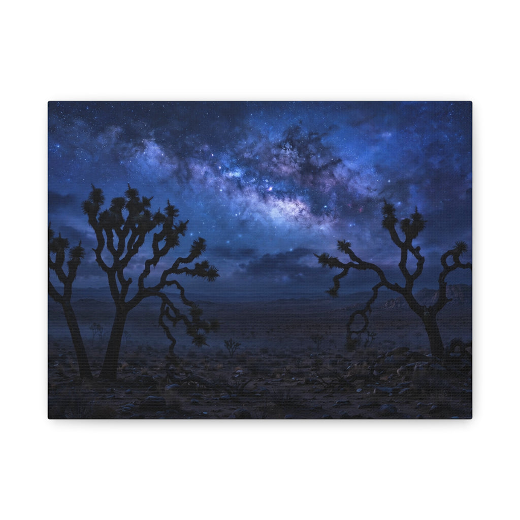 Desert Night Canvas Print — Joshua Tree Milky Way Wall Art