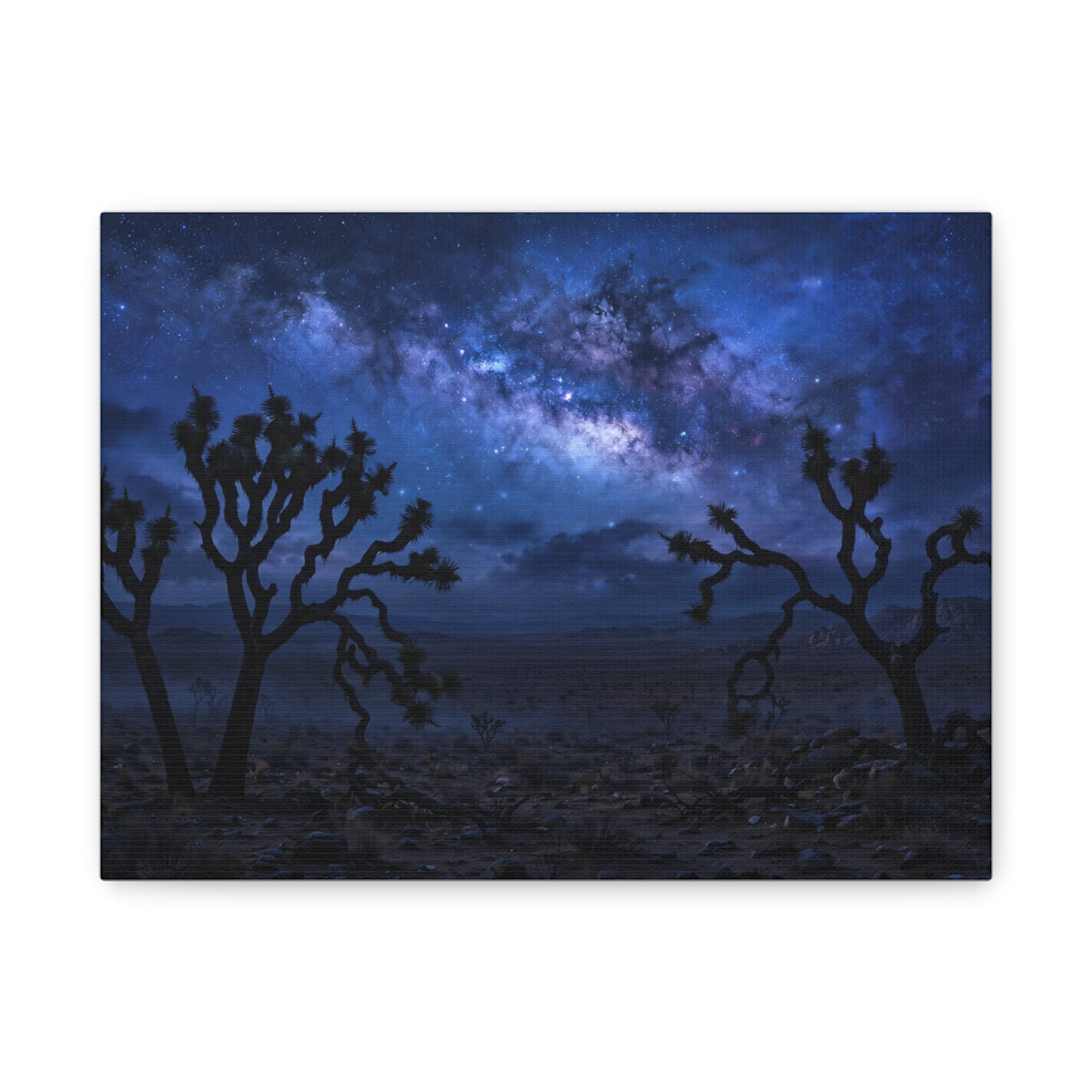 Desert Night Canvas Print — Joshua Tree Milky Way Wall Art
