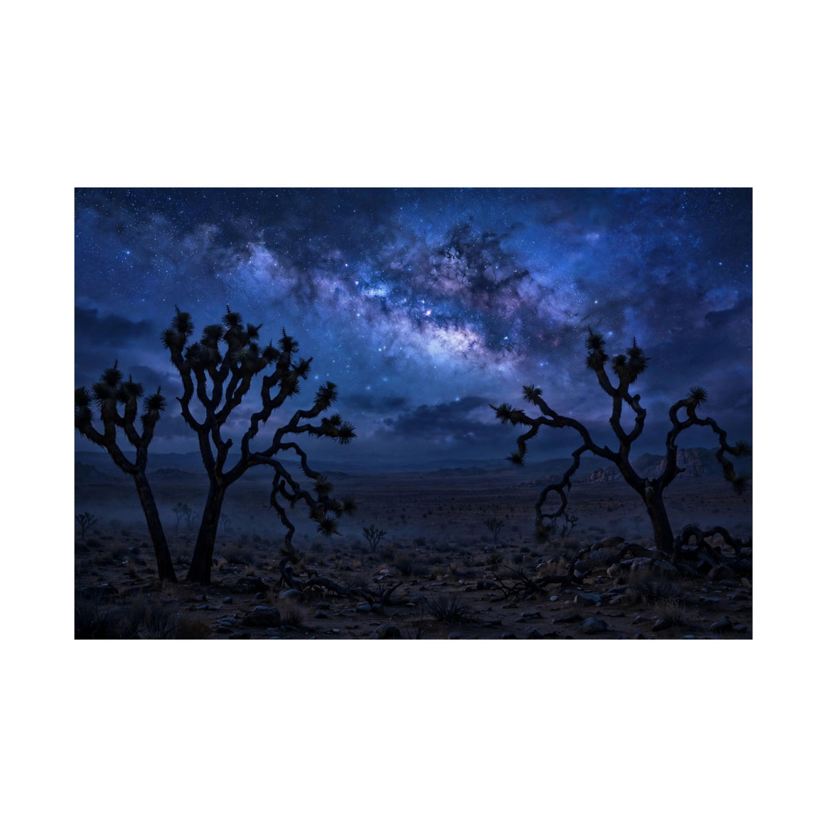 Desert Night Art Print — Desert Night Sky Poster