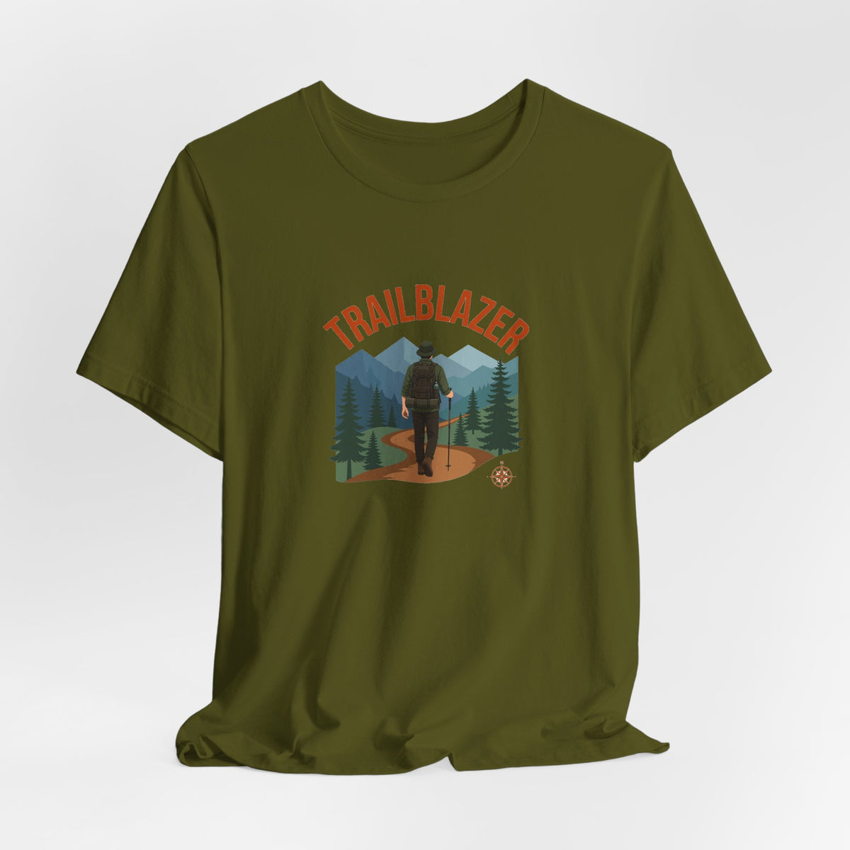 Retro mountain trail badge graphic on a Wander Wild Co vintage classic tee