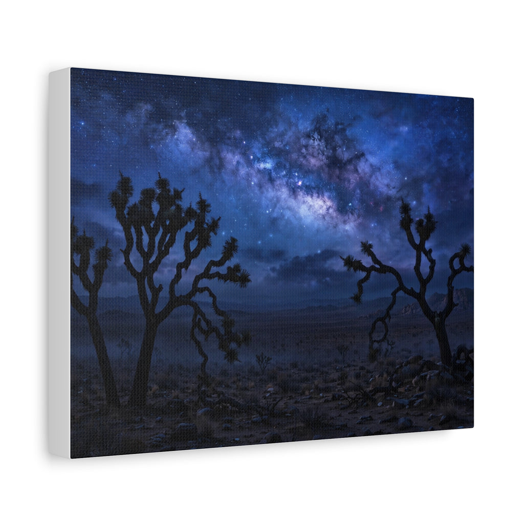 Desert Night Canvas Print — Joshua Tree Milky Way Wall Art