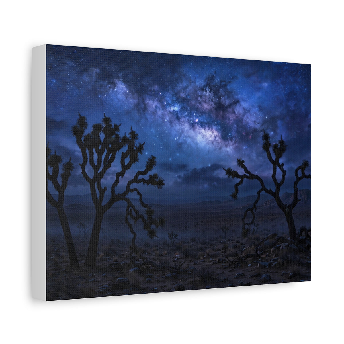 Desert Night Canvas Print — Joshua Tree Milky Way Wall Art