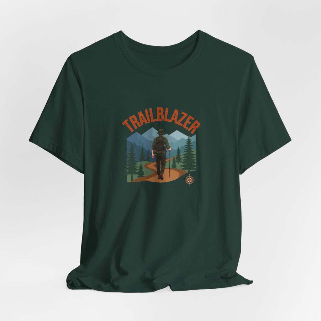 Retro mountain trail badge graphic on a Wander Wild Co vintage classic tee