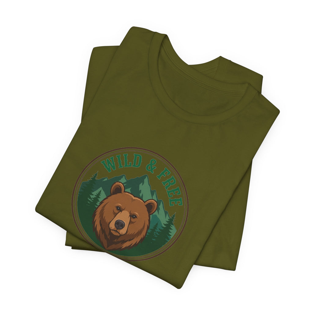 Vintage wild and free wilderness graphic on a Wander Wild Co classic tee