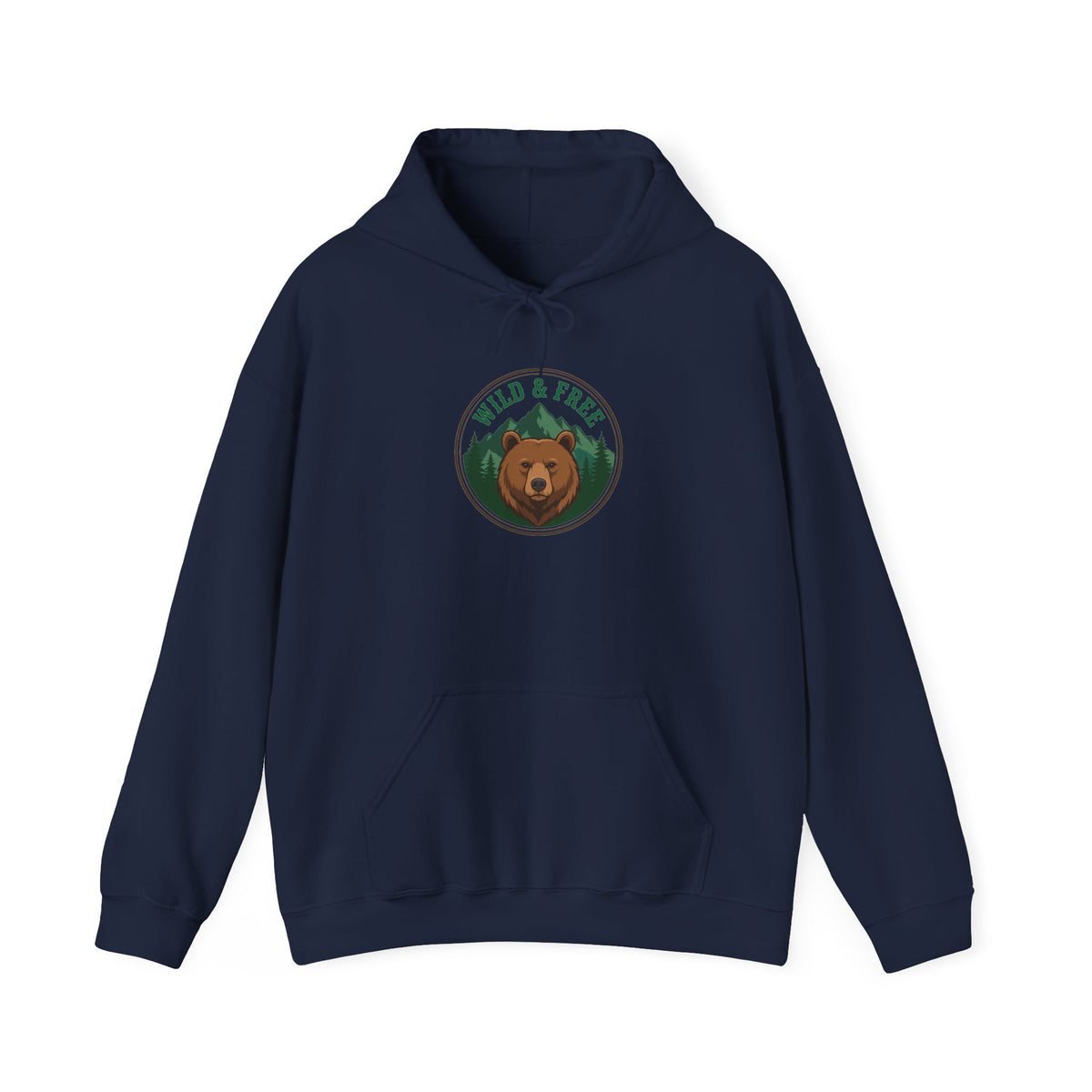 Vintage wild and free wilderness graphic on a Wander Wild Co pullover hoodie