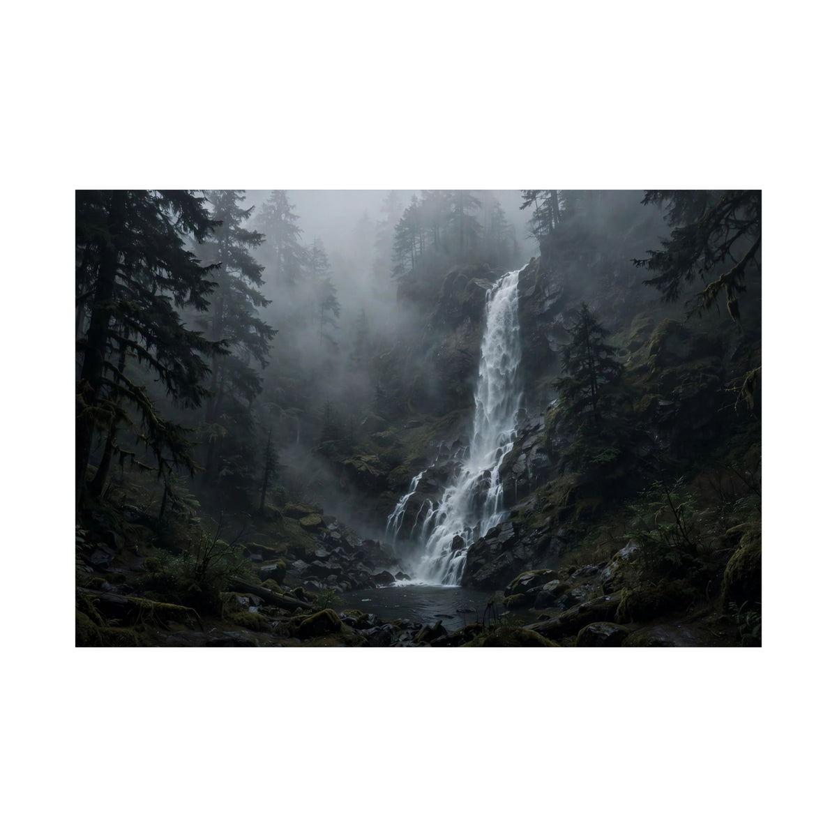 Waterfall in Fog — Wander Wild Co Art Print