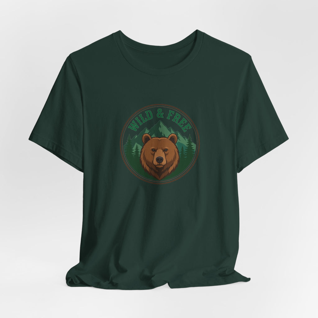 Vintage wild and free wilderness graphic on a Wander Wild Co classic tee