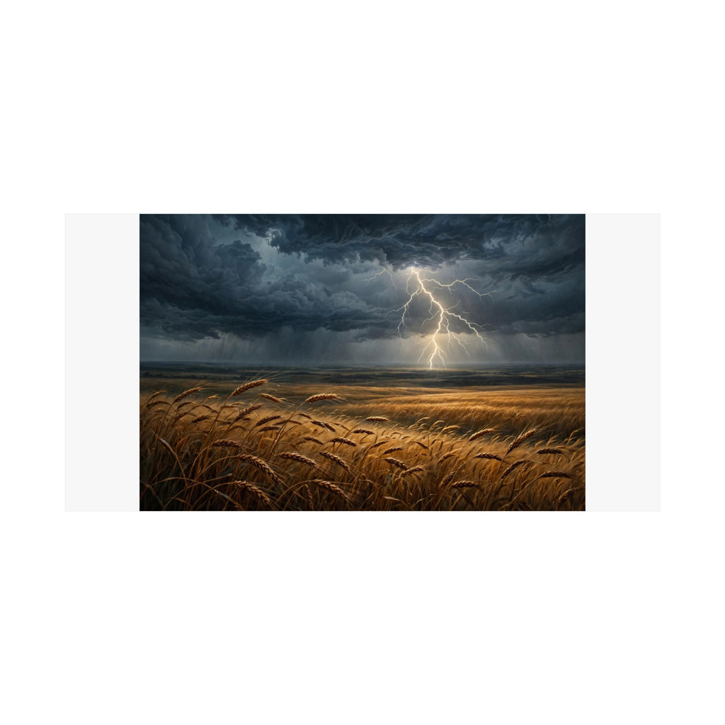 Storm Over the Plains Art Print — Thunderstorm Wheat Field Poster