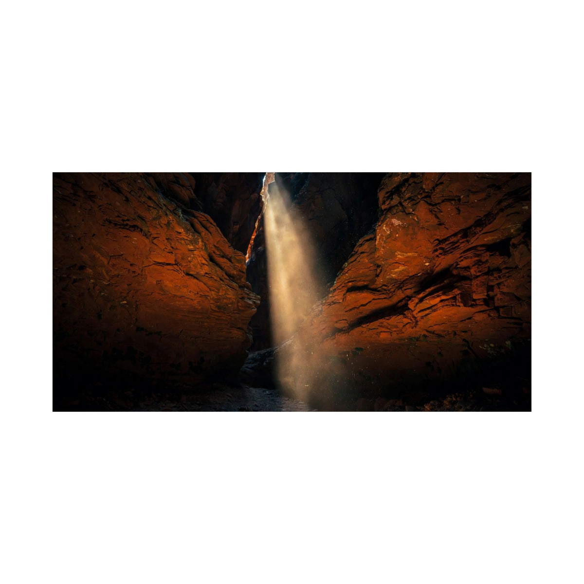 Slot Canyon Light Art Print — Desert Canyon Light Beam Poster