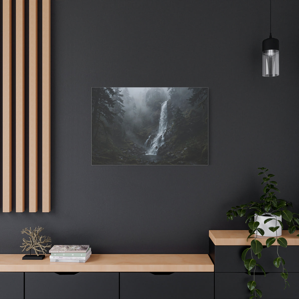 Waterfall in Fog — Wander Wild Co Canvas Print