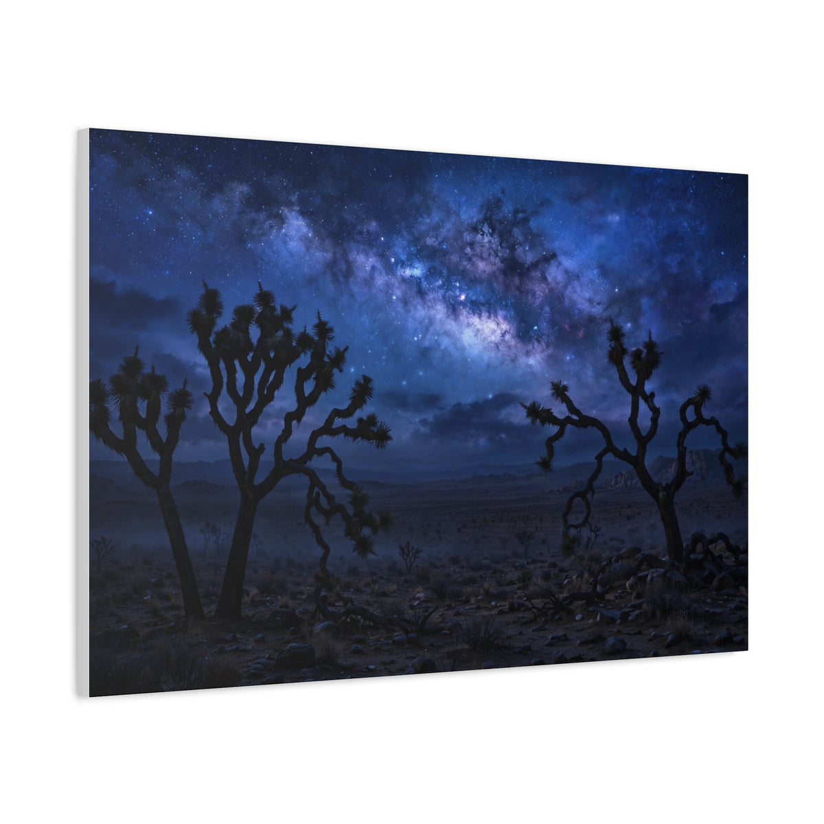Desert Night Canvas Print — Joshua Tree Milky Way Wall Art