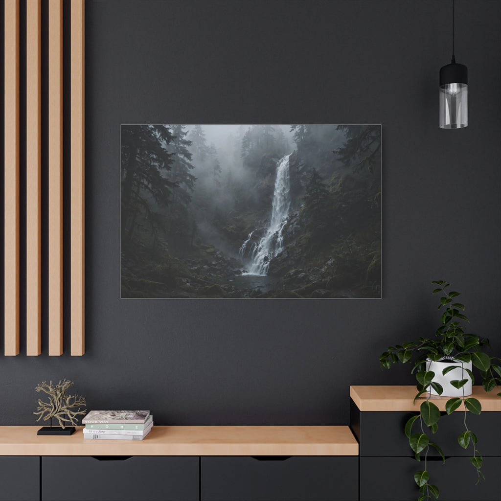 Waterfall in Fog — Wander Wild Co Canvas Print