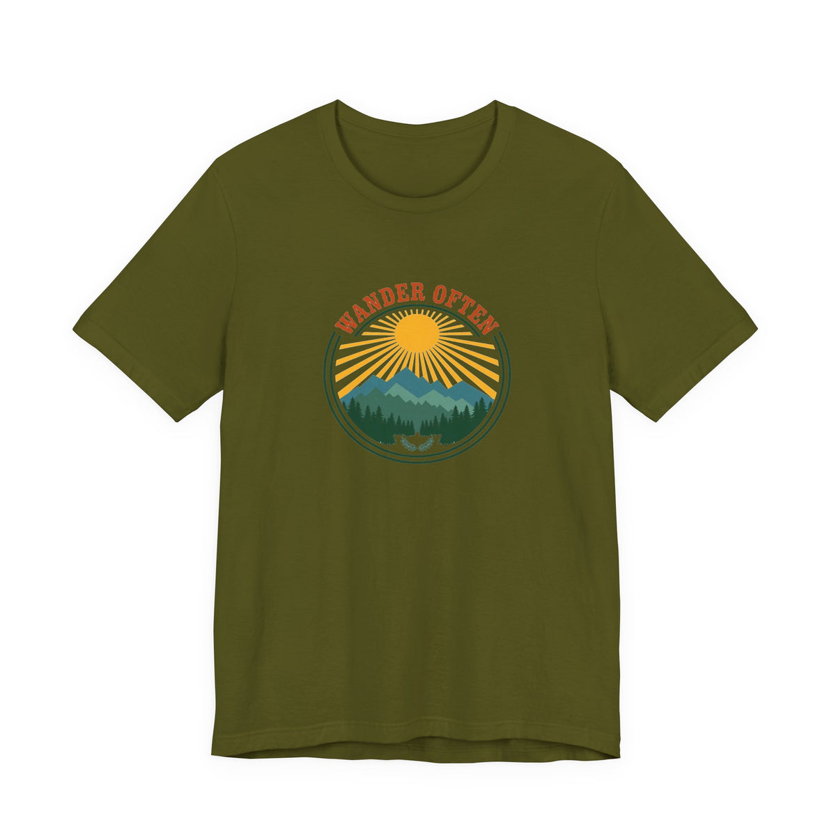 Retro wanderlust badge graphic on a Wander Wild Co vintage classic tee