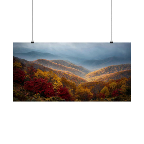 Autumn Ridge Art Print — Fall Colors Mountain Poster