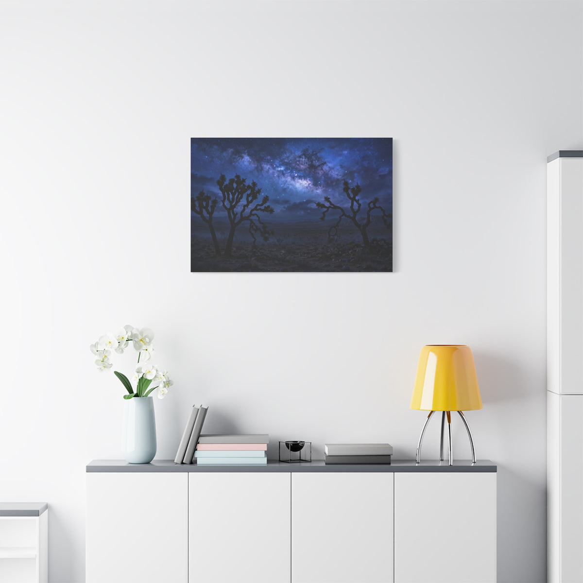 Desert Night Canvas Print — Joshua Tree Milky Way Wall Art