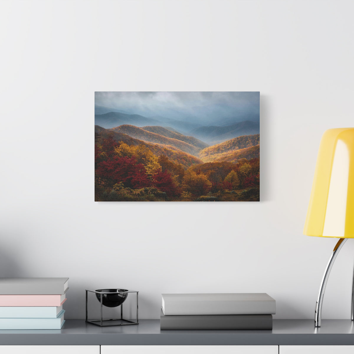 Autumn Ridge Canvas Print — Fall Foliage Mountain Landscape Wall Art