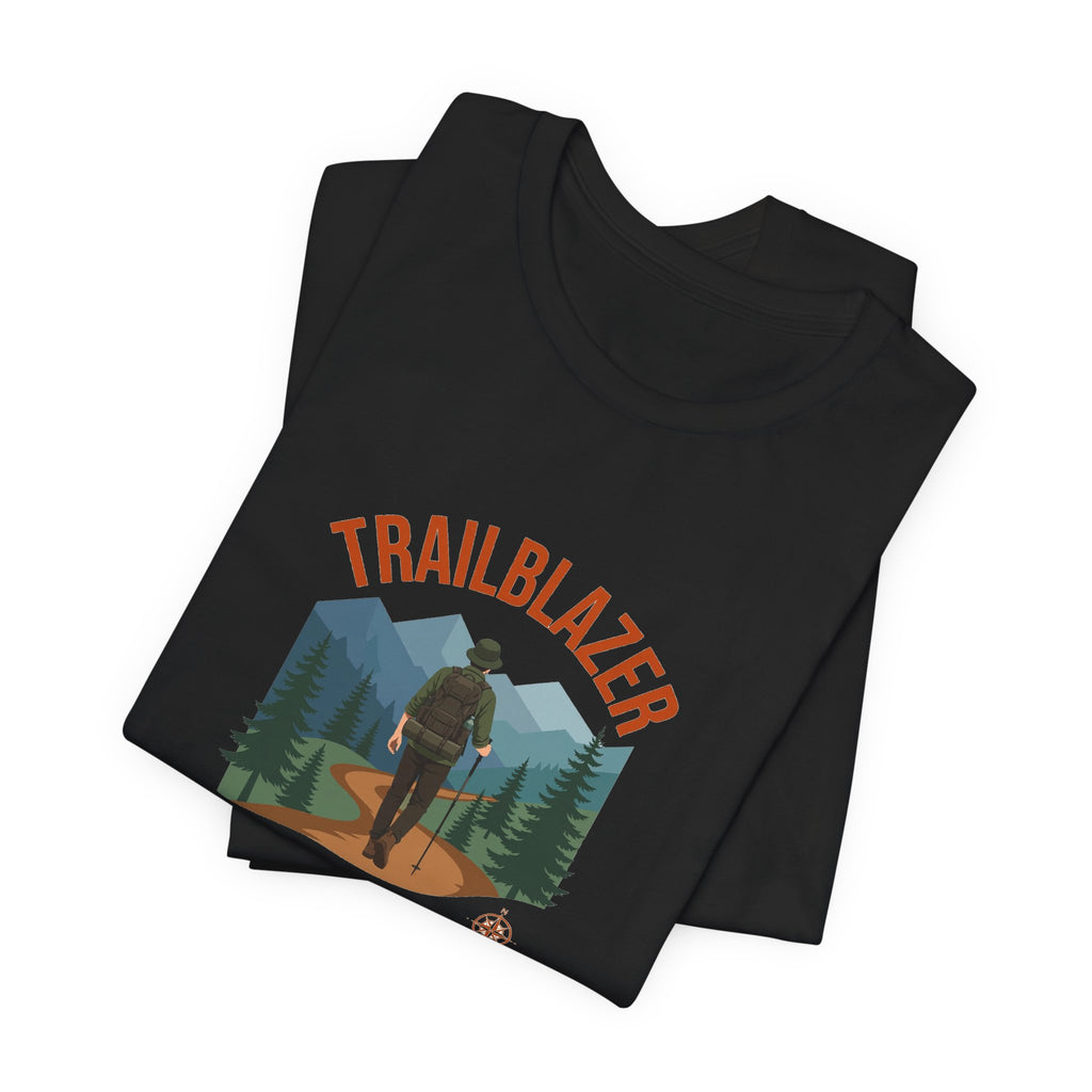 Retro mountain trail badge graphic on a Wander Wild Co vintage classic tee