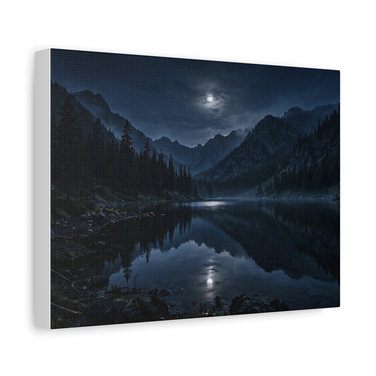 Moonlit Lake — Wander Wild Co Canvas Print