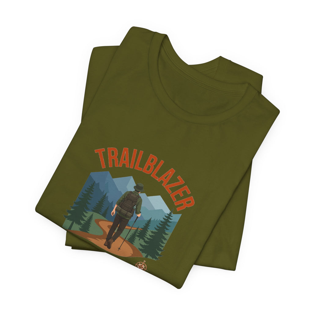 Retro mountain trail badge graphic on a Wander Wild Co vintage classic tee