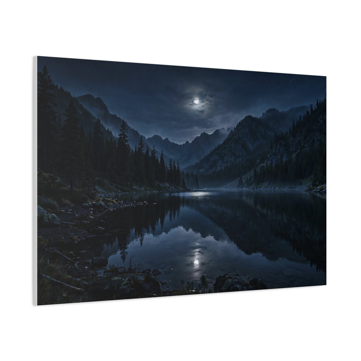 Moonlit Lake — Wander Wild Co Canvas Print