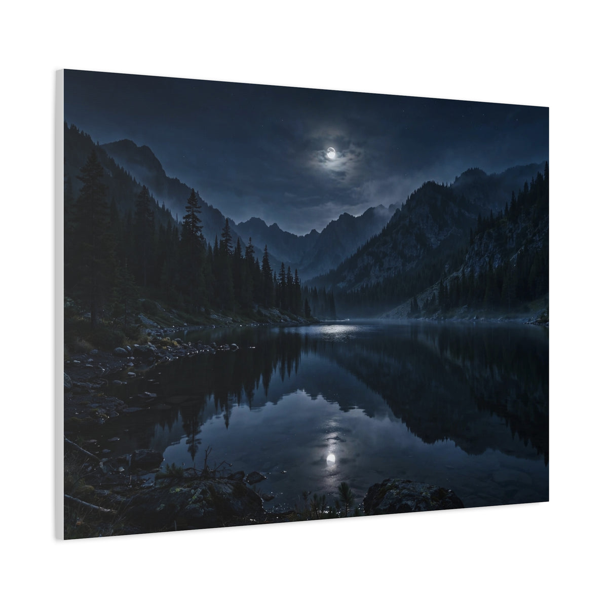 Moonlit Lake — Wander Wild Co Canvas Print