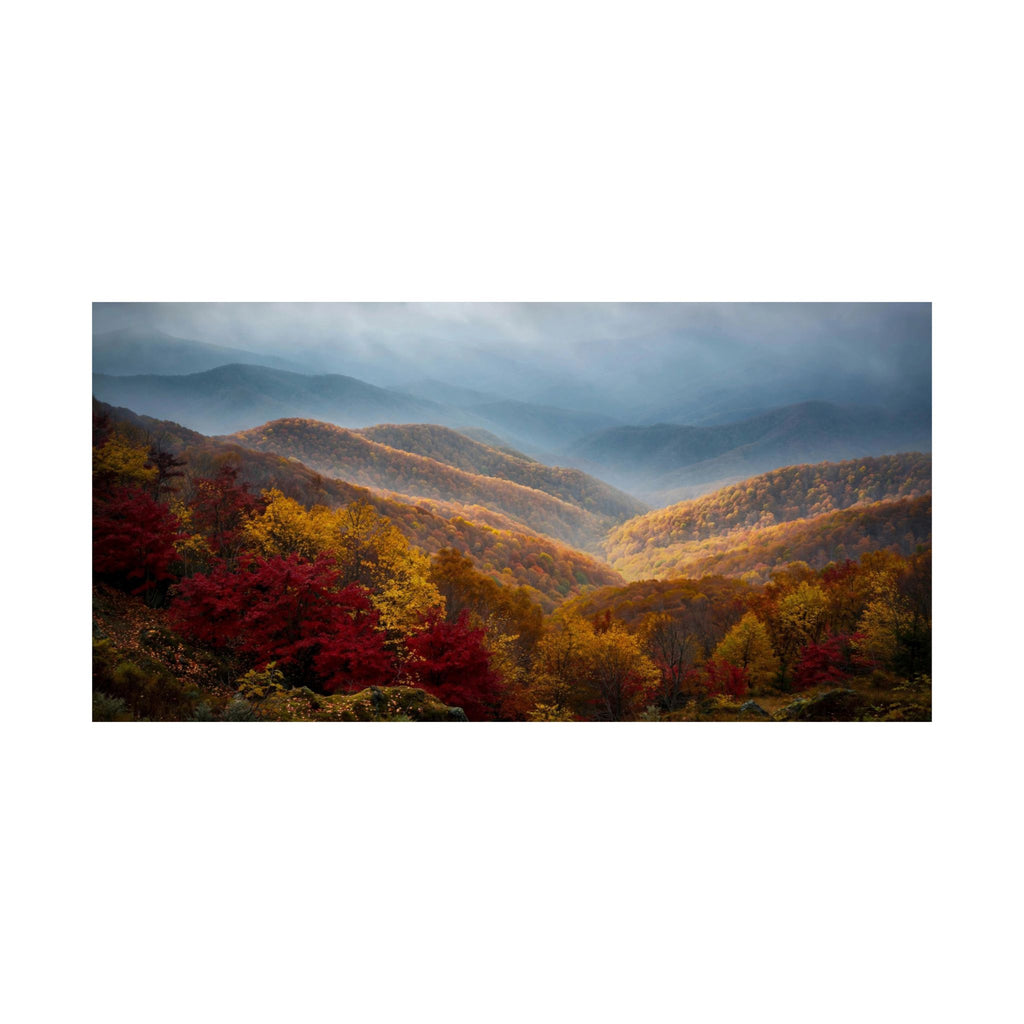 Autumn Ridge Art Print — Fall Colors Mountain Poster