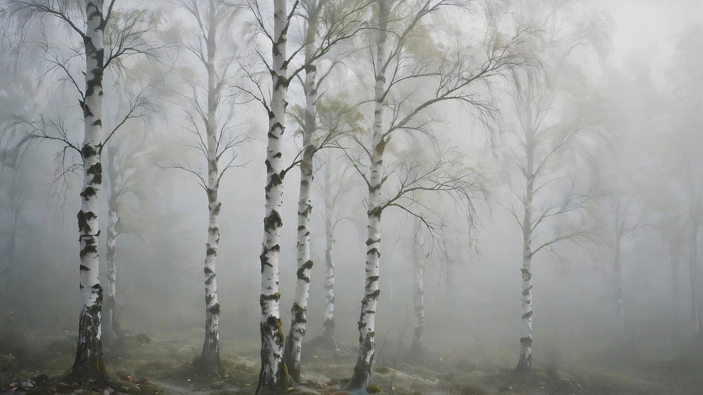Birch Grove in Fog — Printable Wall Art (Digital Download)