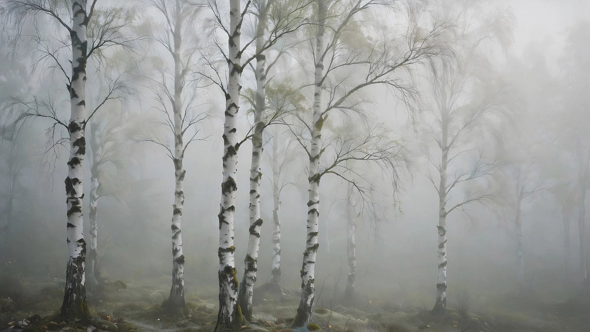 Birch Grove in Fog — Printable Wall Art (Digital Download)