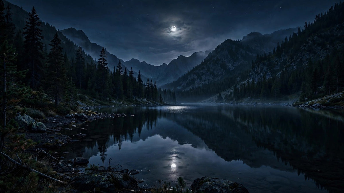Moonlit Lake — Printable Wall Art (Digital Download)